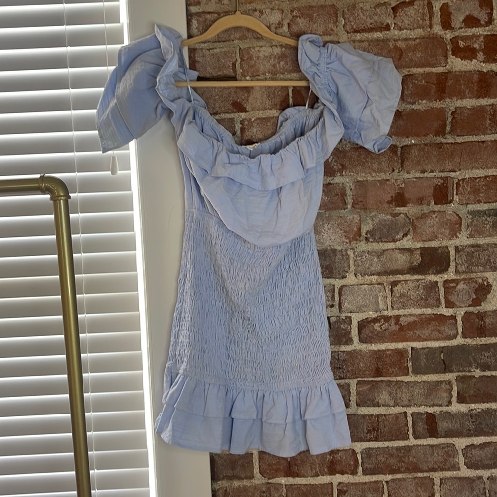 Cute blue off the shoulder dress